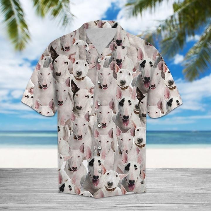 Bull Terrier Dogs 1 Hawaii Graphic Print Short Sleeve Hawaii Casual Shirt Ha56457