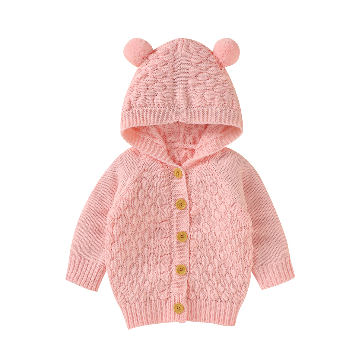 2022 Fall Autumn Winter Cute 3D Ear Toddler Boys Girls Kids Baby Sweater Hooded Knit Warm Coat Blends Outerwear alx