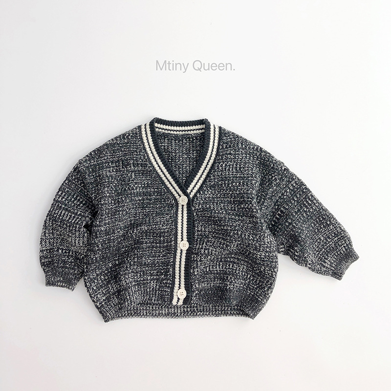 2022 New Children Autumn Long Sleeve Knit Cardigan Solid Girls Casual Sweater Boys V-neck Knitted Jacket Loose Kids Clothes alx