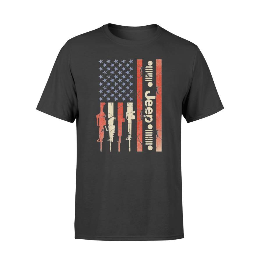 Jeep American Flag Gun Gift For Jeep Lovers Shirt – Standard T-shirt