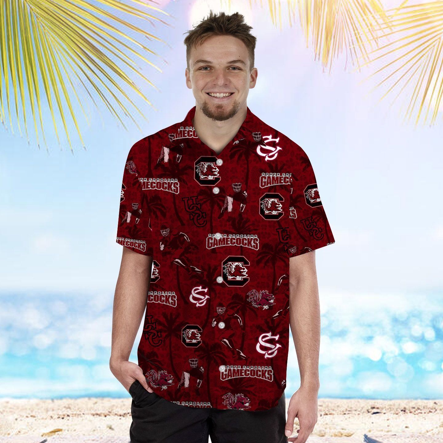 South Carolina Gamecocks Name Personalized Coconut Tropical Hawaiian Shirt