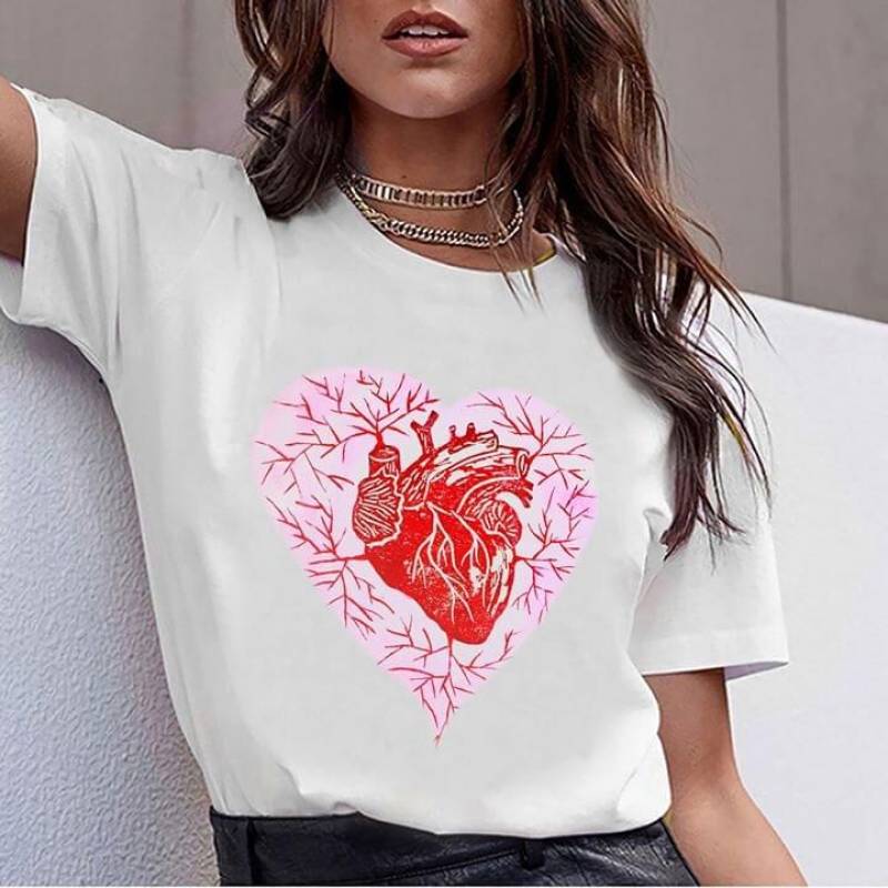 The Heart Is A Muscular Organ In Most Animals Which Pumps Blood Through The Blood Vessels Of The Circulatory System White Men And Women T Shirt S-5Xl