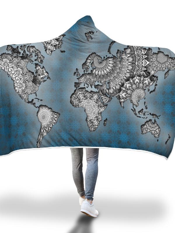 World Map Hooded Blanket