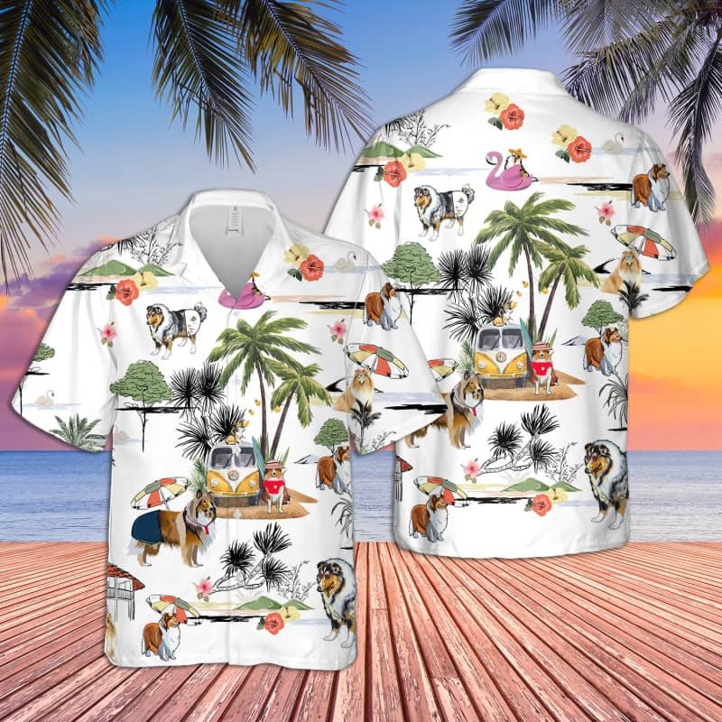 Felacia Unisex Rough Collie Beach Hawaii Shirt Ha66511