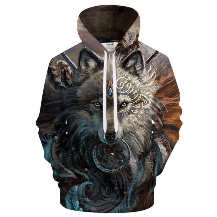 Wolf Warrior 3D full over print Hoodie WW1