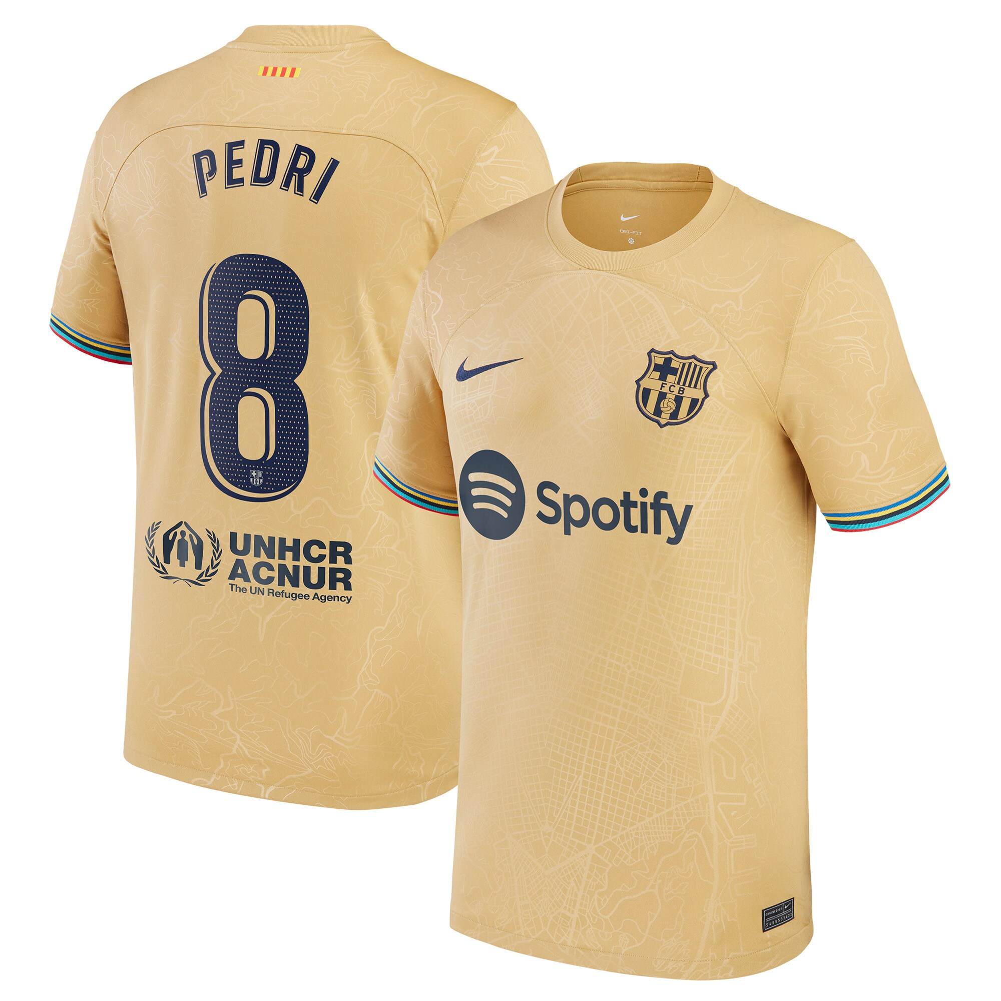 Pedri Barcelona 2022/23 Away Replica Player Jersey – Gold