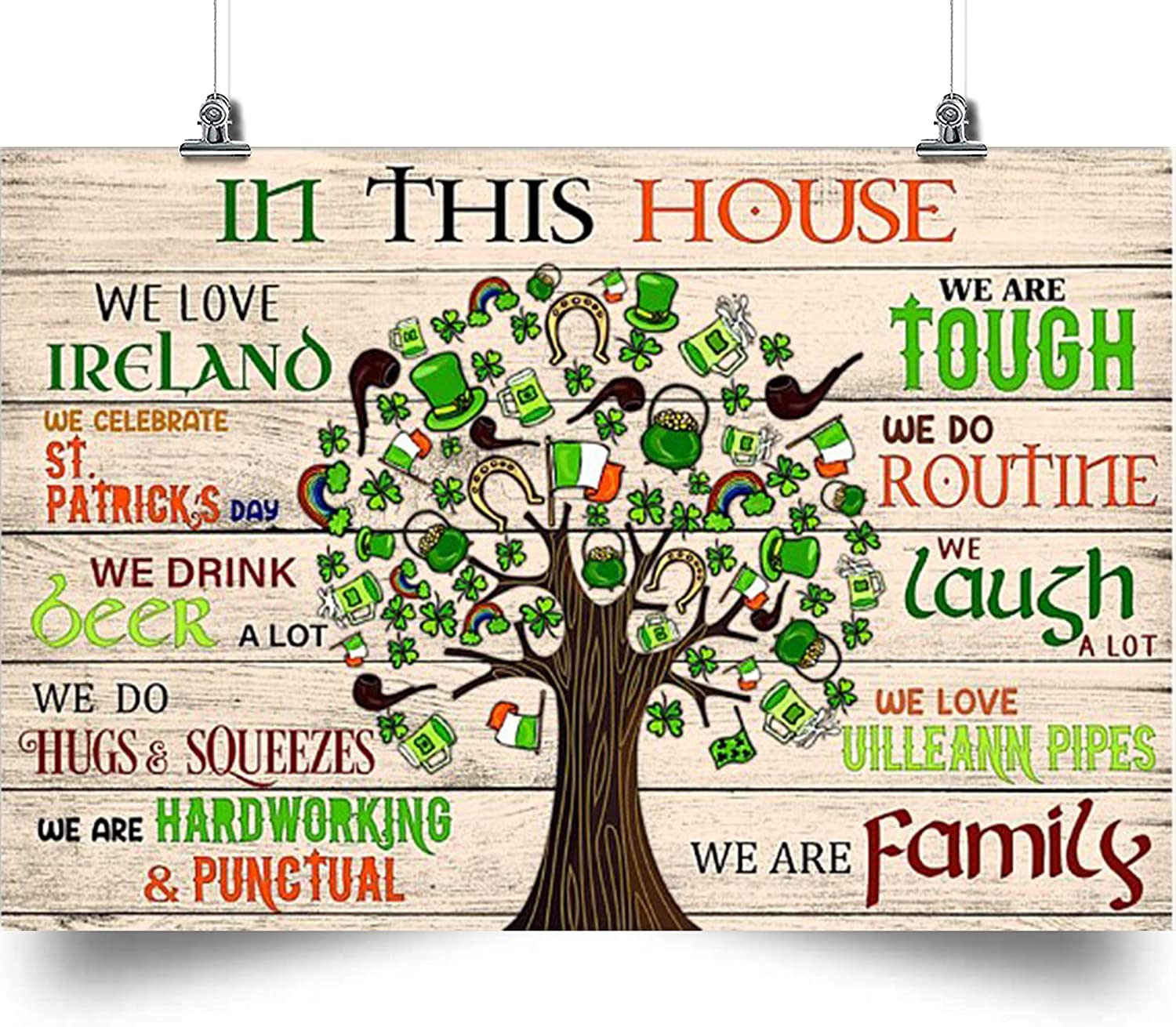 Tree Poster – In This House – We Are Family – Home Decoration Poster, Wall Poster, Home And Room Decoration, Gifts For Friends And Relatives, Souvenirs, …