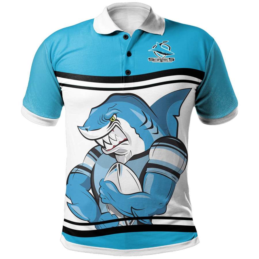 Cronulla-Sutherland Sharks Polo Shirt NRL Personalized