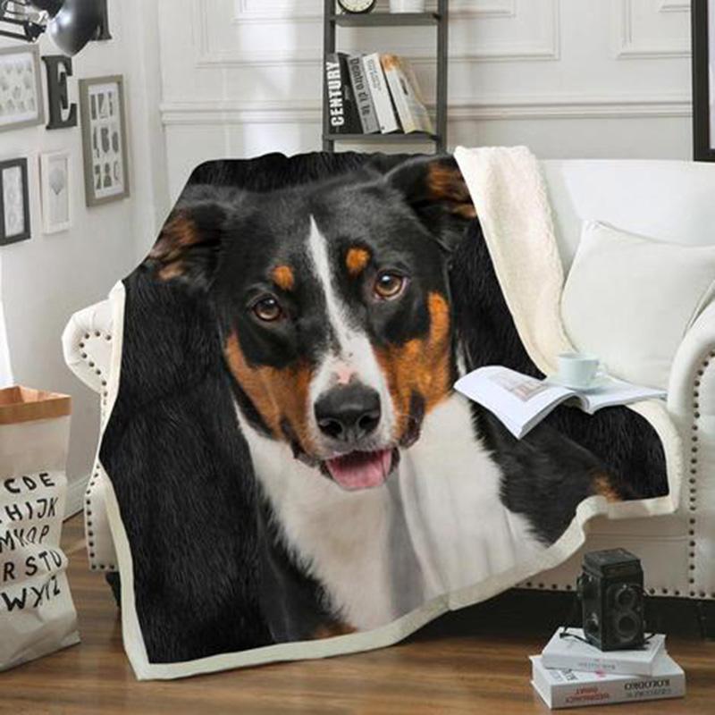 Greater Swiss Mountain Dog Portrait Fur Printed Blanket