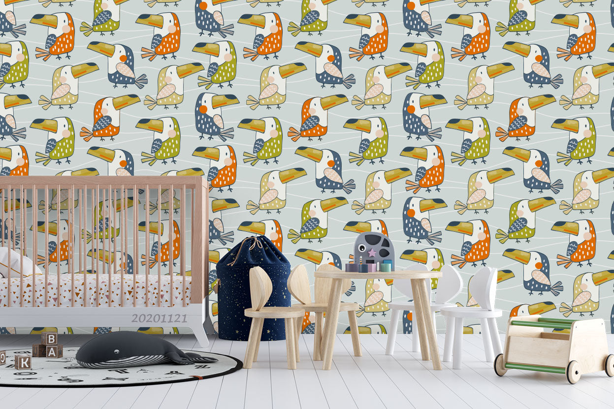 3D Cartoon Animal Bird Wall Mural Wallpaper Lqh 27