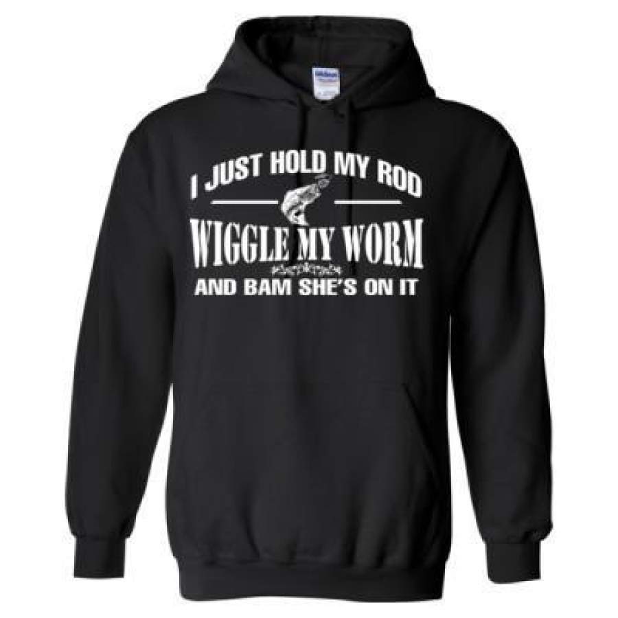 AGR I Just Hold My Rod Wiggle My Work And Bam She’s On It – Heavy Blend™ Hooded Sweatshirt