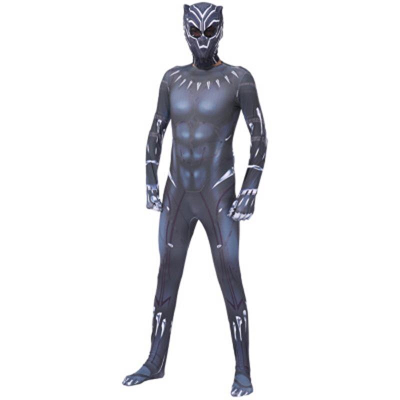 Anime Superhero Black Kids Panther Men Boys Adult Jumpsuits Children Panther Cosplay Halloween Costume Bodysuits Dress Up New alx