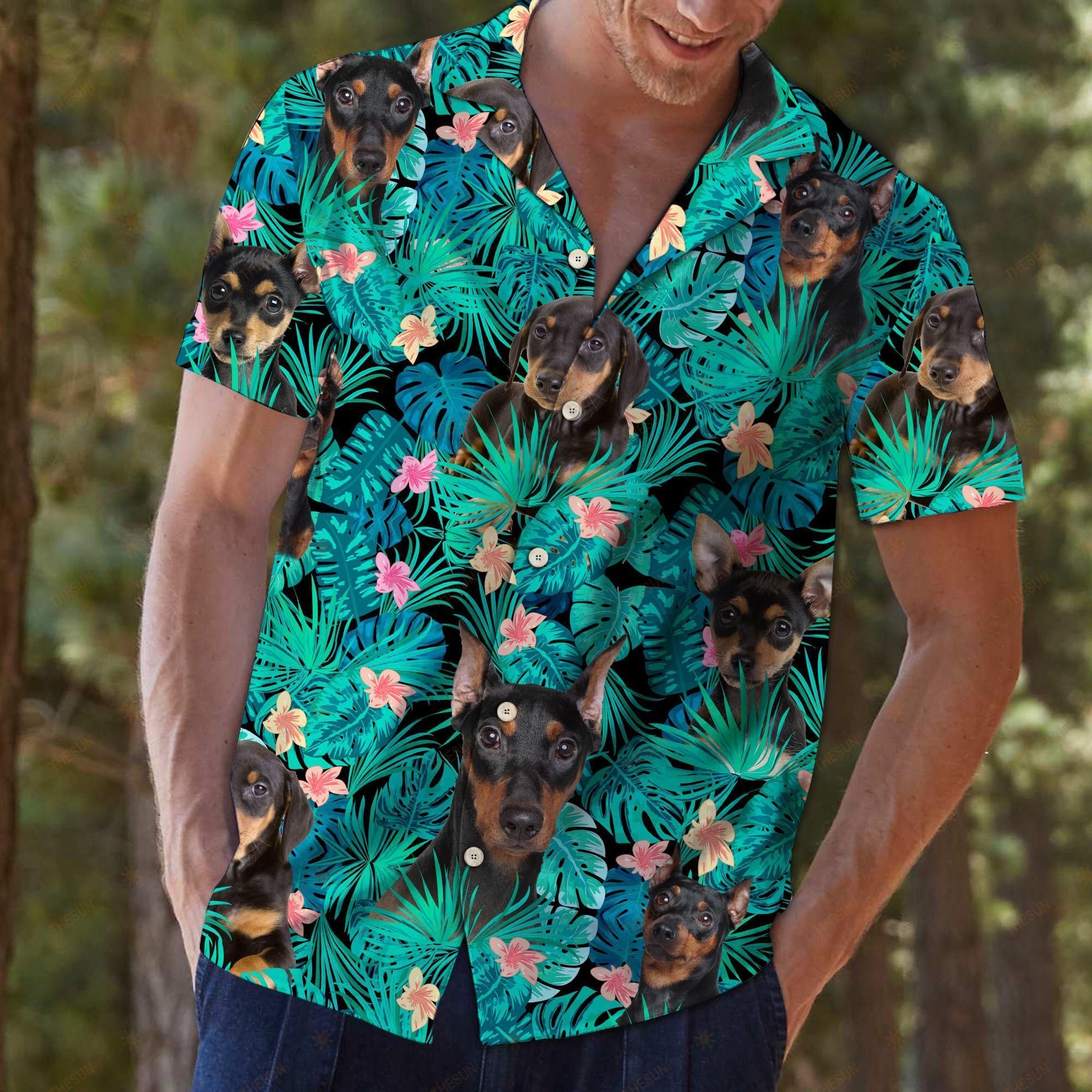 German Pinscher Tropical Hawaiian Shirt Ha24537