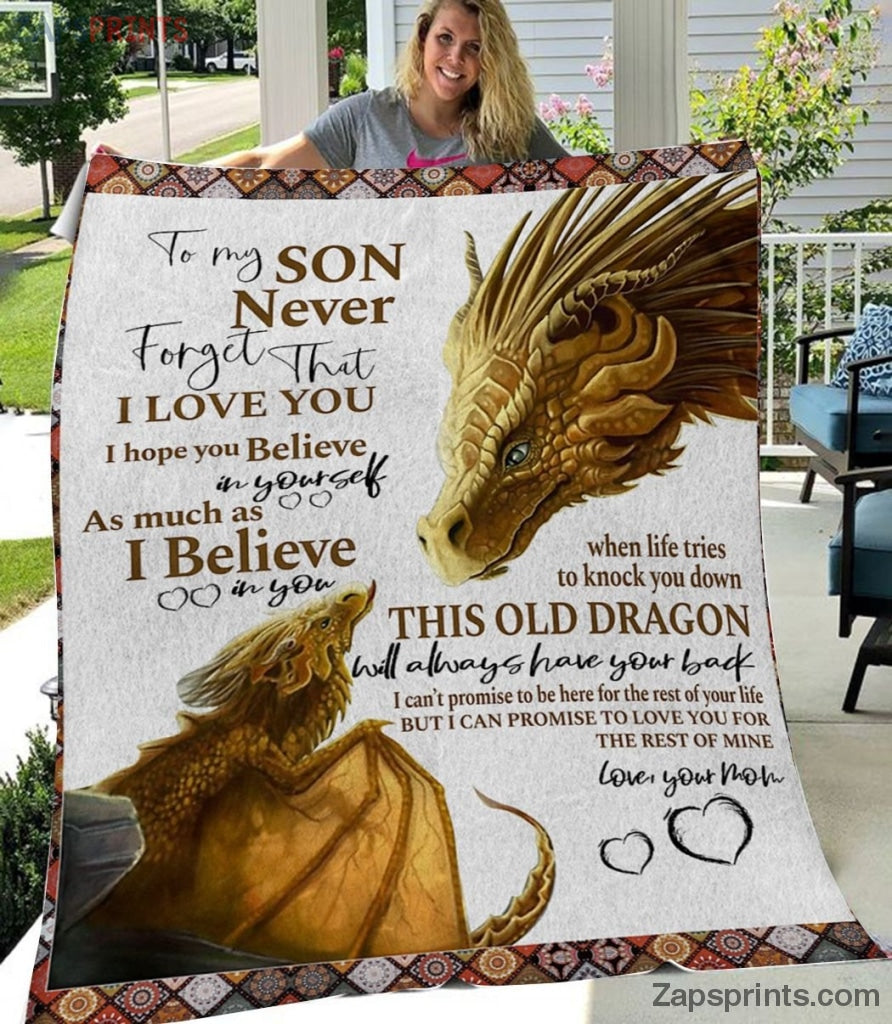 Gift For Son – To My Son – Dragon – Love You My Little Dragon – Blanket