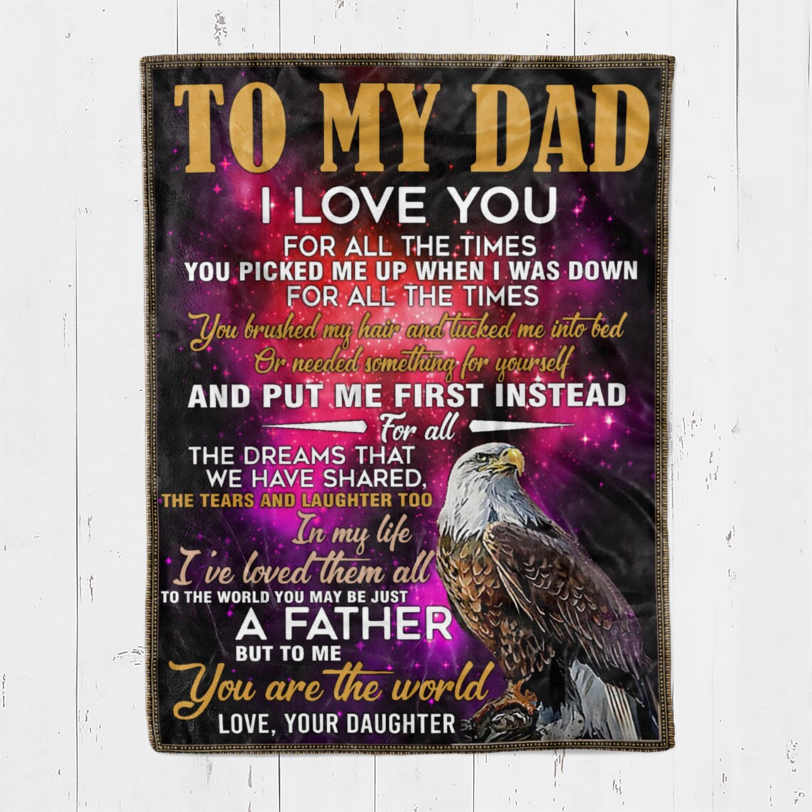 To My Father You Picked Me Up When I Was Down Fleece Blanket Gift For Family,Birthday,Parents,Dad Gift Home Decor Bedding Couch Sofa Soft And Comfy