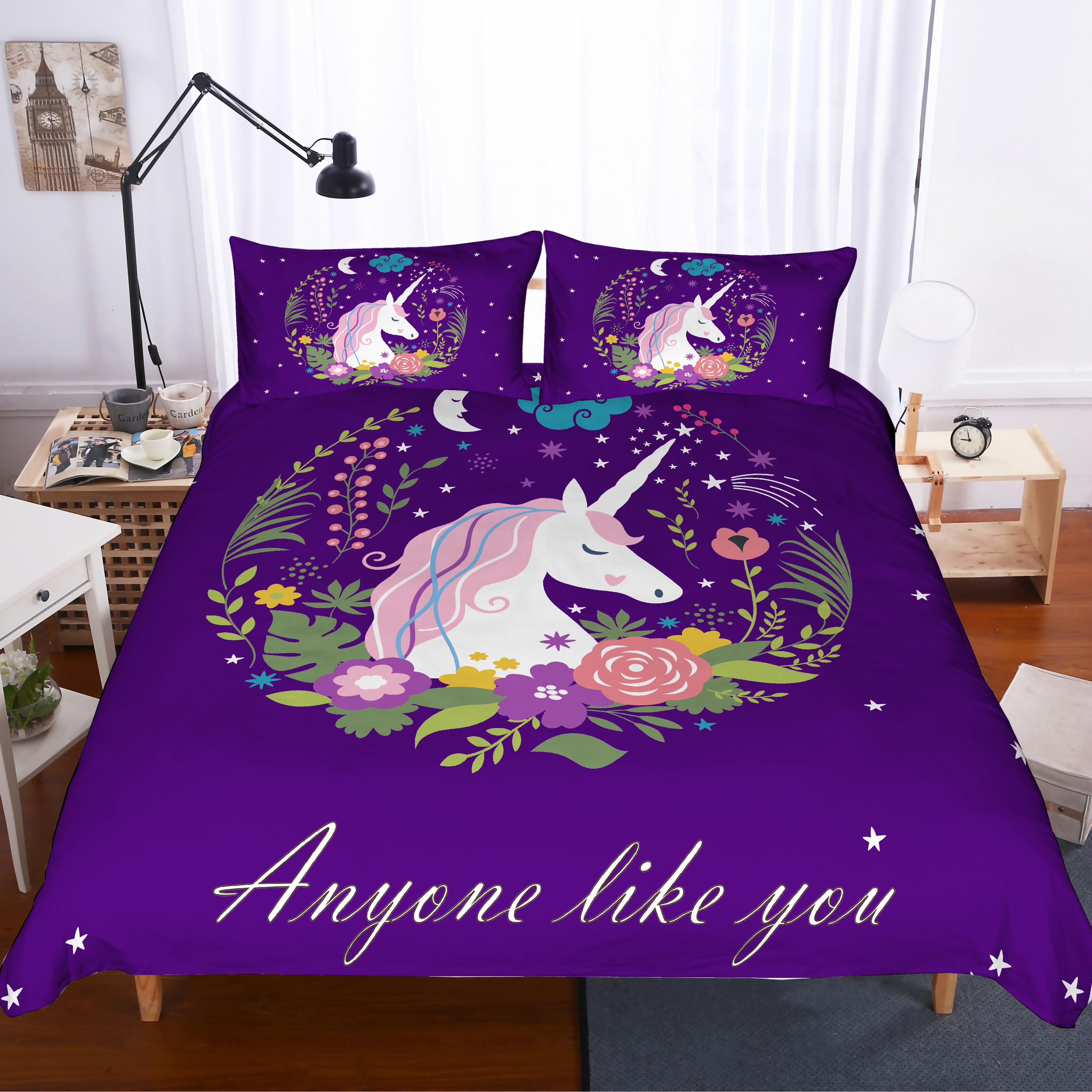 3D Lovely Animals Unicorn Quilt Cover Set Bedding Set Pillowcases 57