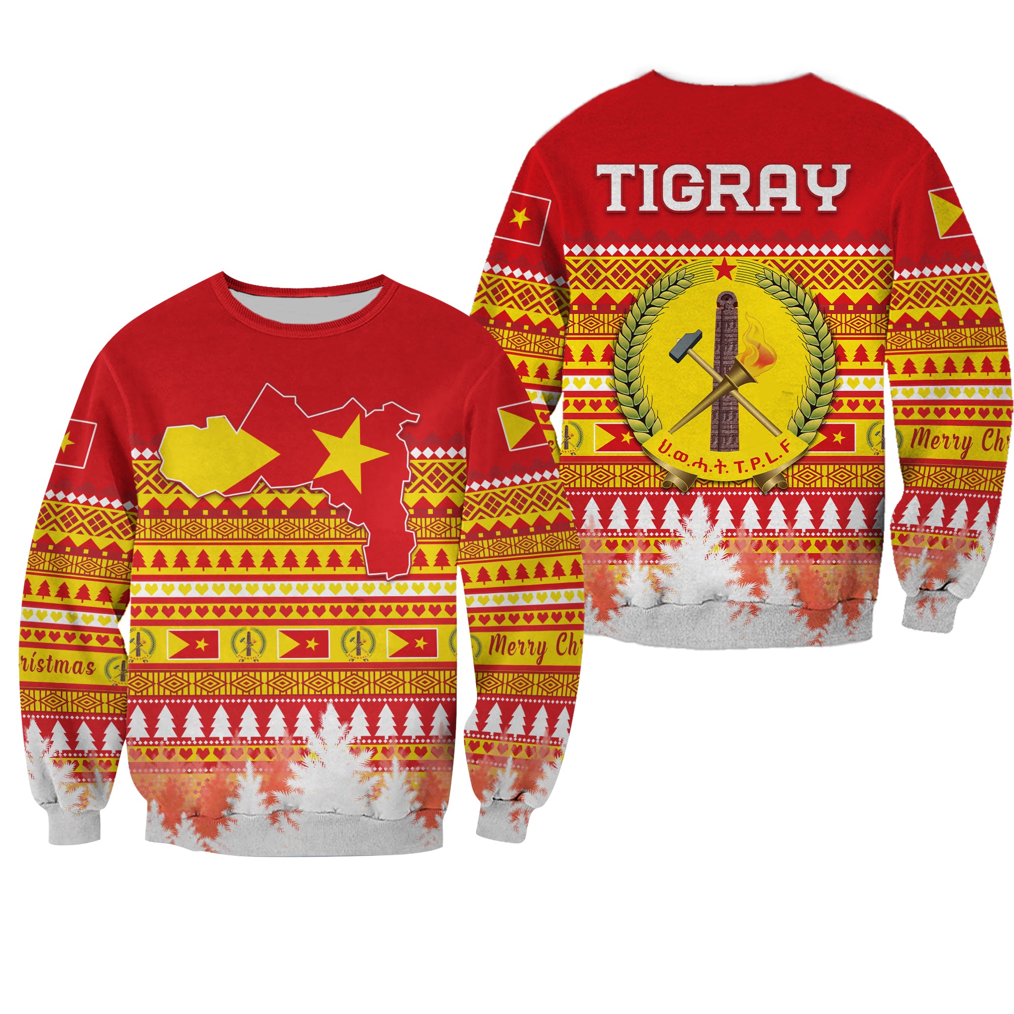 Tigray Sweatshirt Merry Christmas Mix African Pattern Lt13