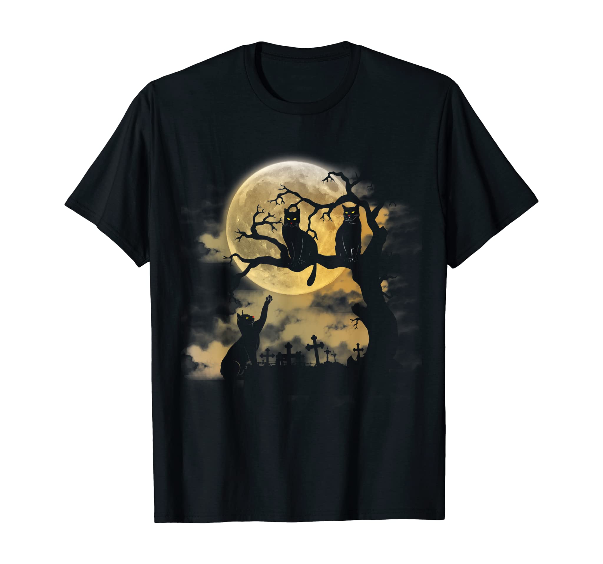 Spooky Cat Shirt Halloween Graveyard Cats T shirt