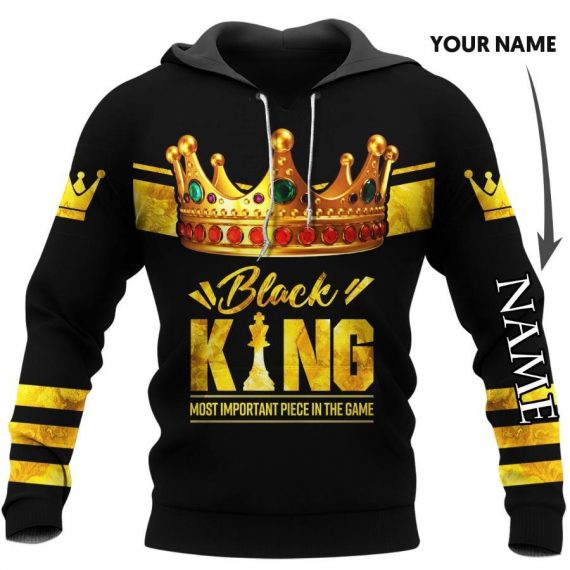 Black King Most Important Piece In The Game Personalized Unisex Hoodie Black And Proud 365