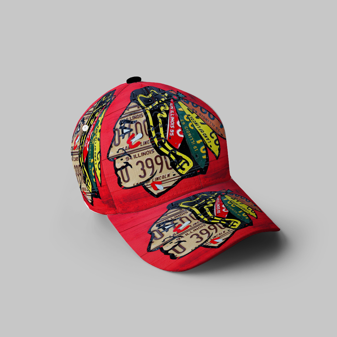 Chicago Blackhawks Emblem Texture Quote 3D Printing Baseball Cap Classic Hat