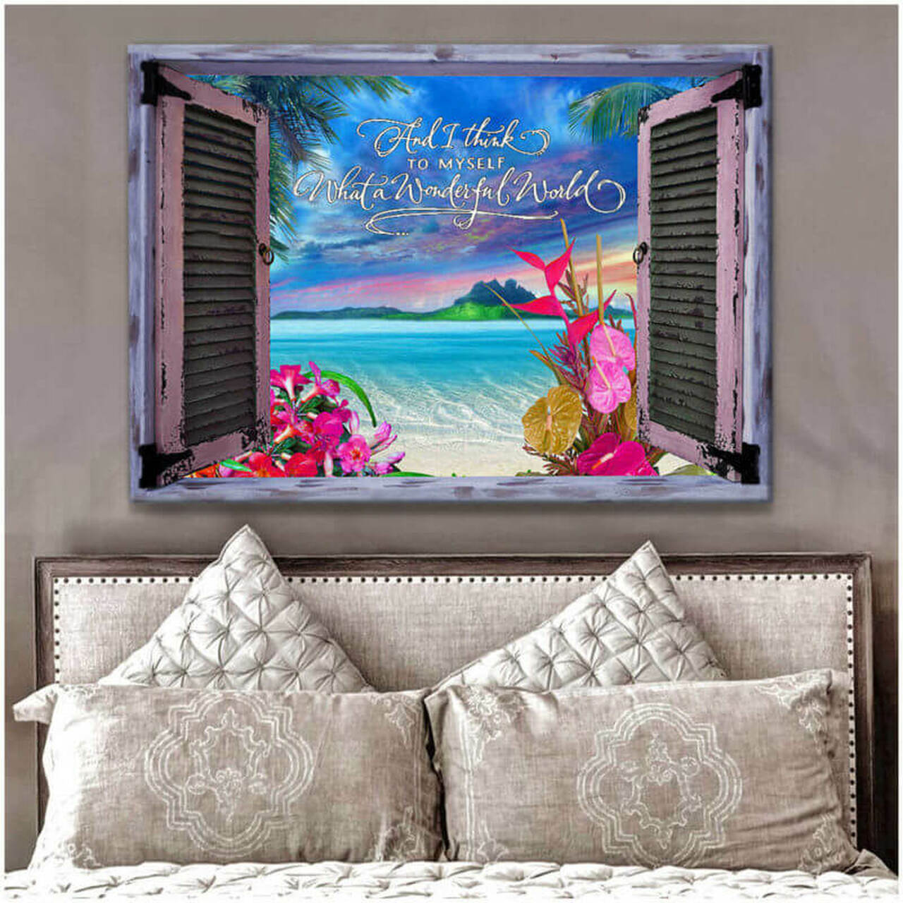 Beach Outside Window Canvas Wall Art