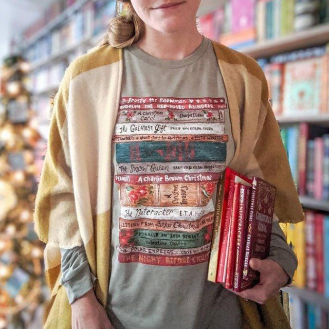 Christmas Bookstack Holiday Exclusive Long Sleeve Tee Christmas Gift For Him For Her