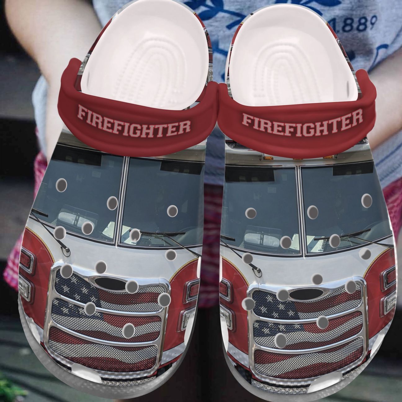 Firefighter Personalized Clog, Custom Name, Text, Color, Number Fashion Style For Women, Men, Kid, Print 3D Firefighter Truck