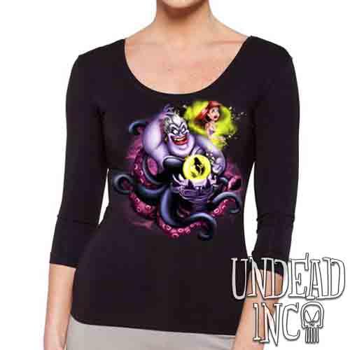 Villains Ursula – Ariel The Little Mermaid – Ladies 3/4 Long Sleeve Tee