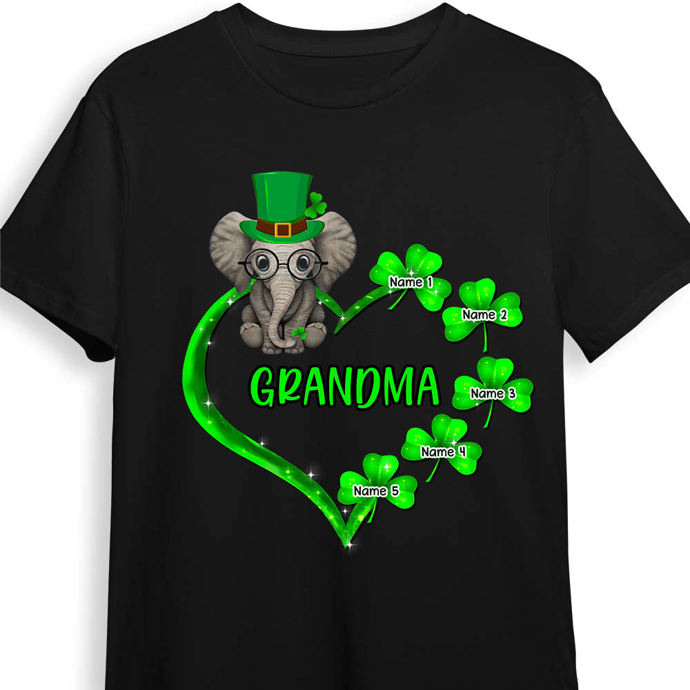 Personalized Mom Grandma Patrick’S Day Elephant T Shirt