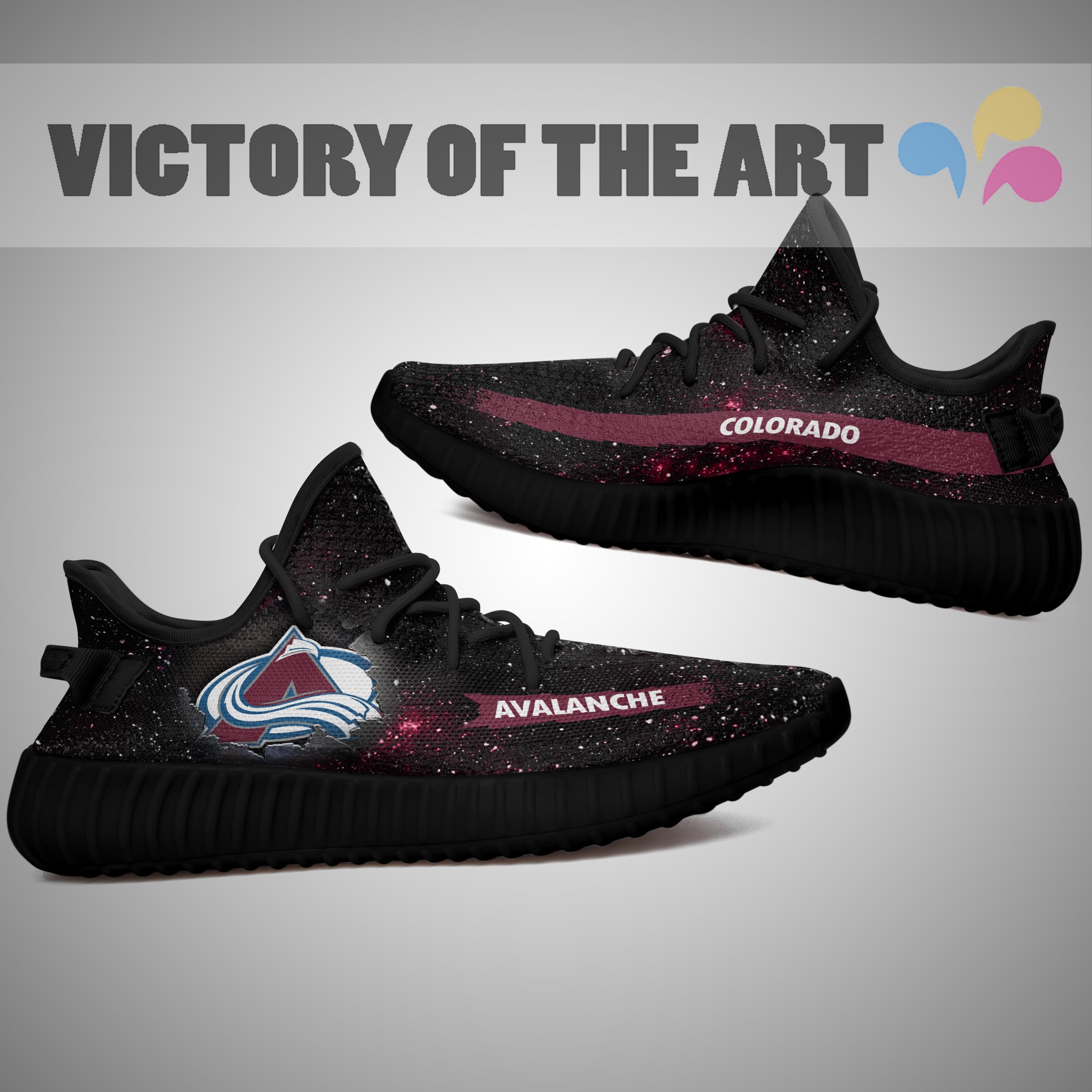 Art Scratch Mystery Colorado Avalanche Shoes Yeezy