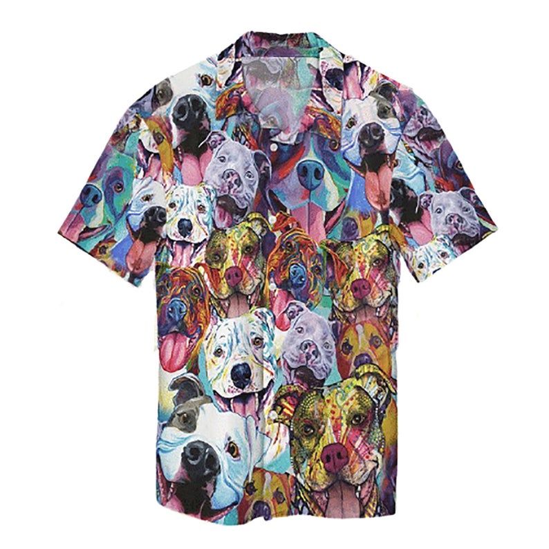 Life Is Better With A Pitbull Multicolor Best Design Hawaii Shirt Ha60653