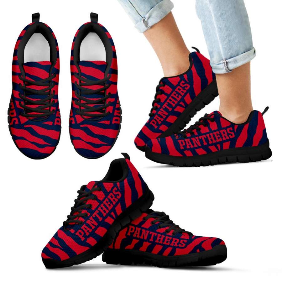 Tiger Skin Stripes Pattern Print Florida Panthers Sneakers