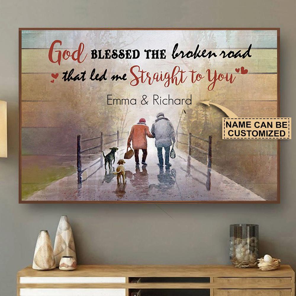 Aeticon Gifts Personalized Fishing God Blessed Canvas Mom Dad Gift Home Decor