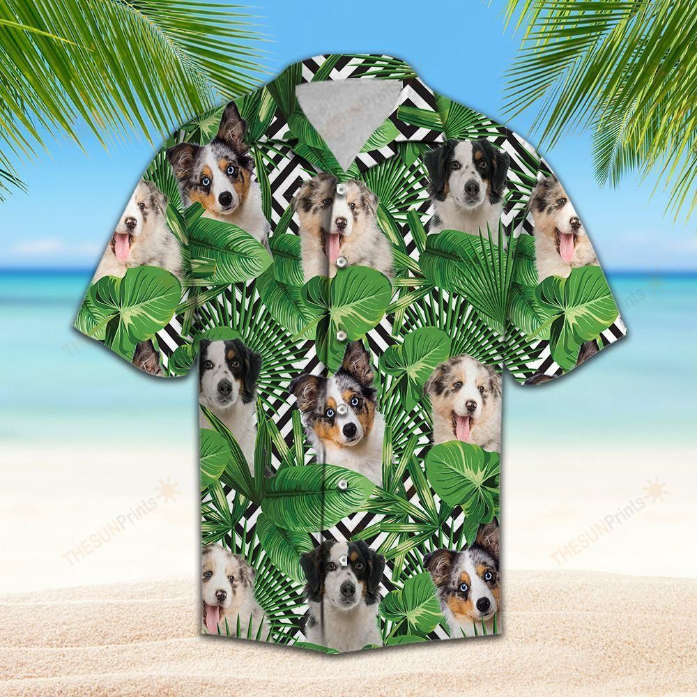 Summer Exotic Jungle Tropical Miniature Australian Shepherd Hawaiian Shirt Ha12135