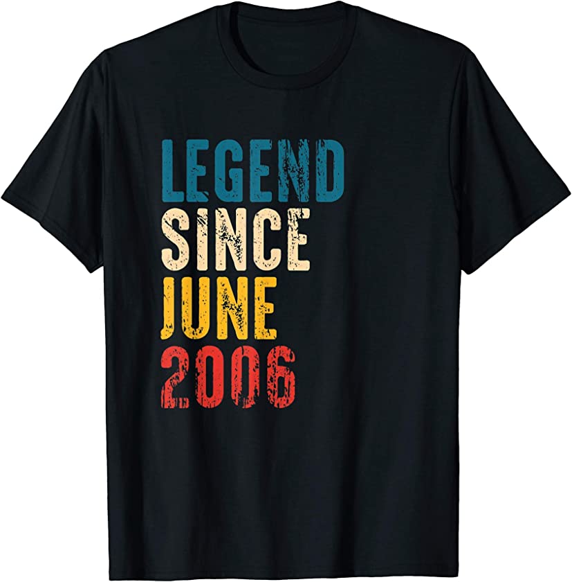 Vintage Legend Since June 2006 – 15 Year Old Boys Birthday T-Shirt