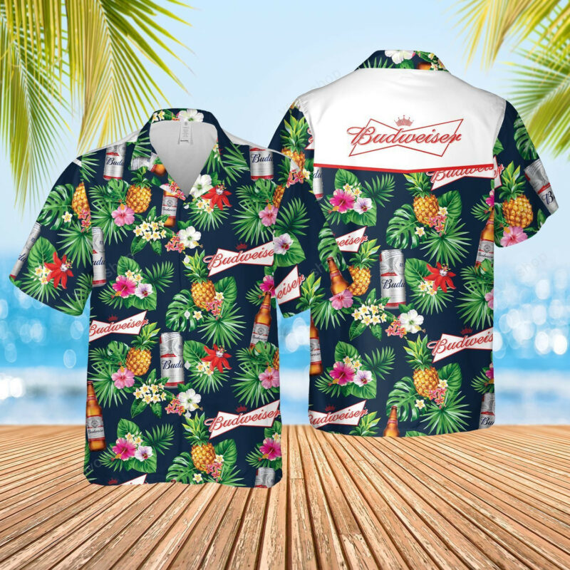 Budweiser Beer Floral Hawaii Shirt And Shorts Ha50412