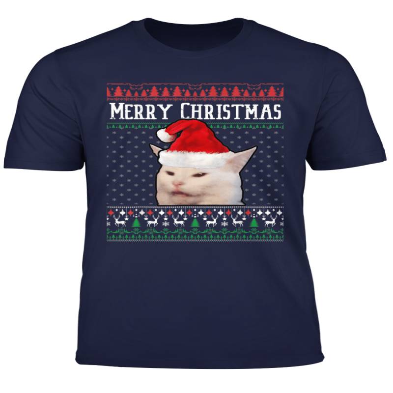 Woman Yelling At A Smudge Cat Ugly Christmas Sweater Meme T Shirt