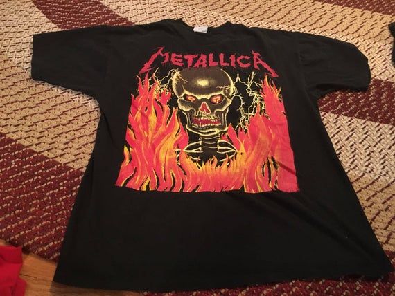 80S Metallica Vintage T Shirt Rare Concert Tee Band Heavy Metal Hard Classic Hipster Retro Crazy Satan Devil Cool 90S Fashion Streetwear