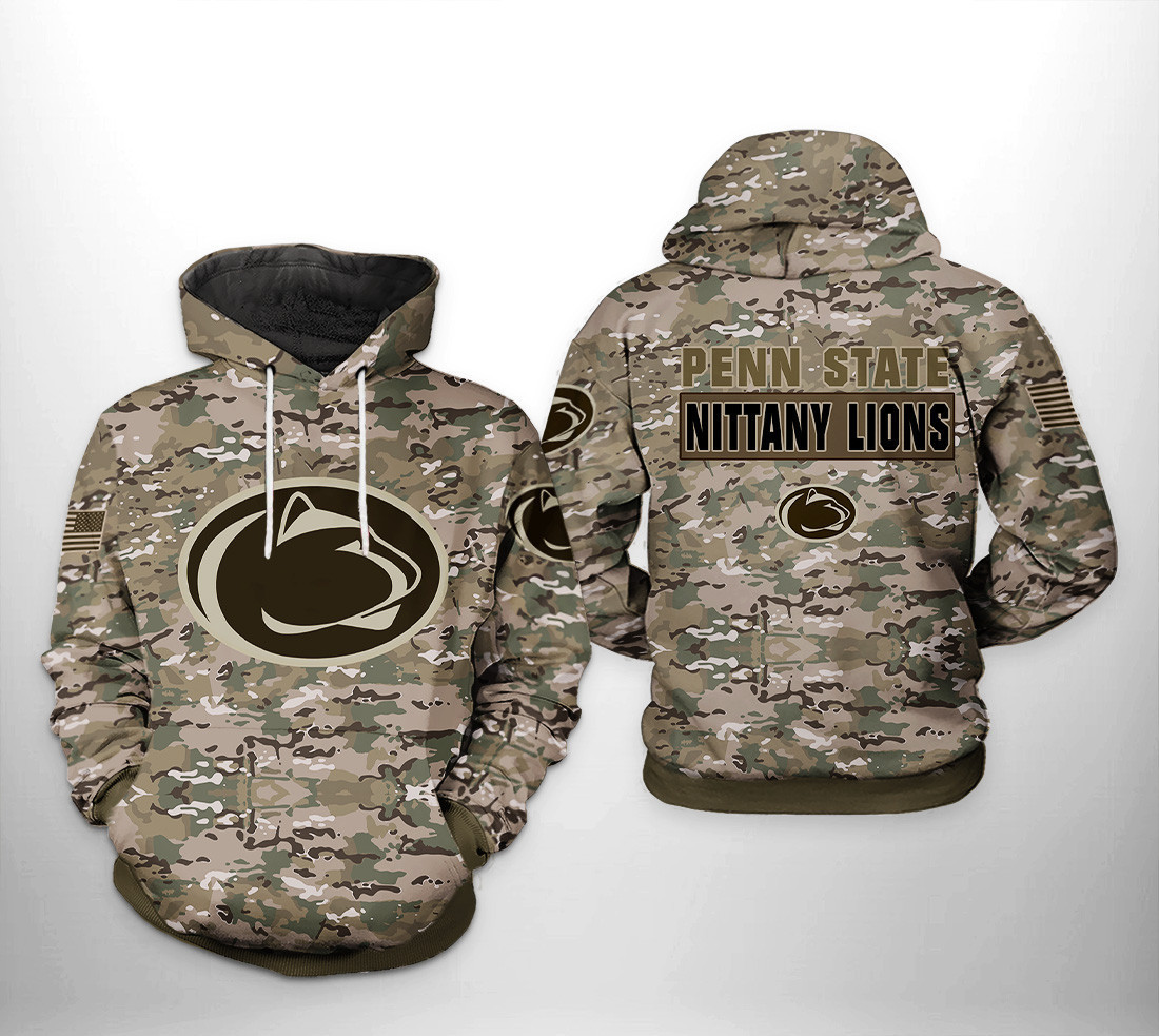 Penn State Nittany Lions Ncaa Camo Veteran Hoodie & Zip Hoodie