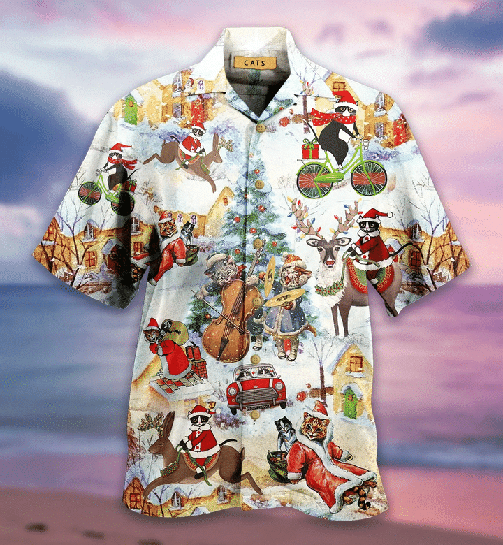 Beach Shirt Get Now Meowy Christmas Hawaiian Shirt