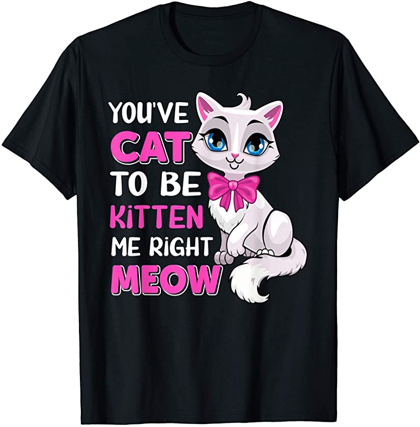 Cute Kitten Pink Bow Cute Cat Funny Animal Kitty Cats T-Shirt