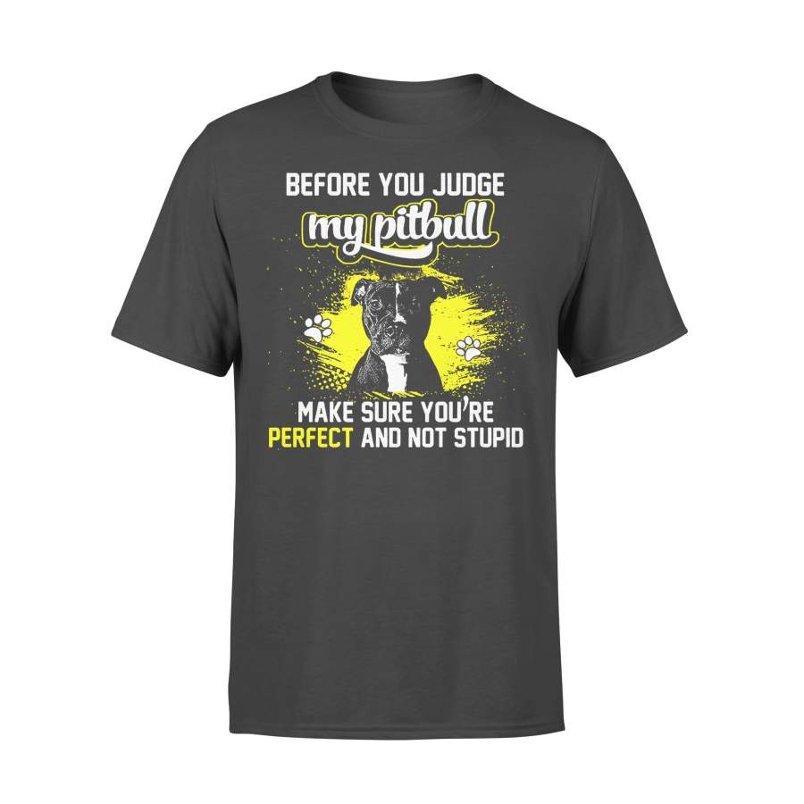 Before You Judge My Pitbull Make You’re Perfect And Not Stupid T-shirt
