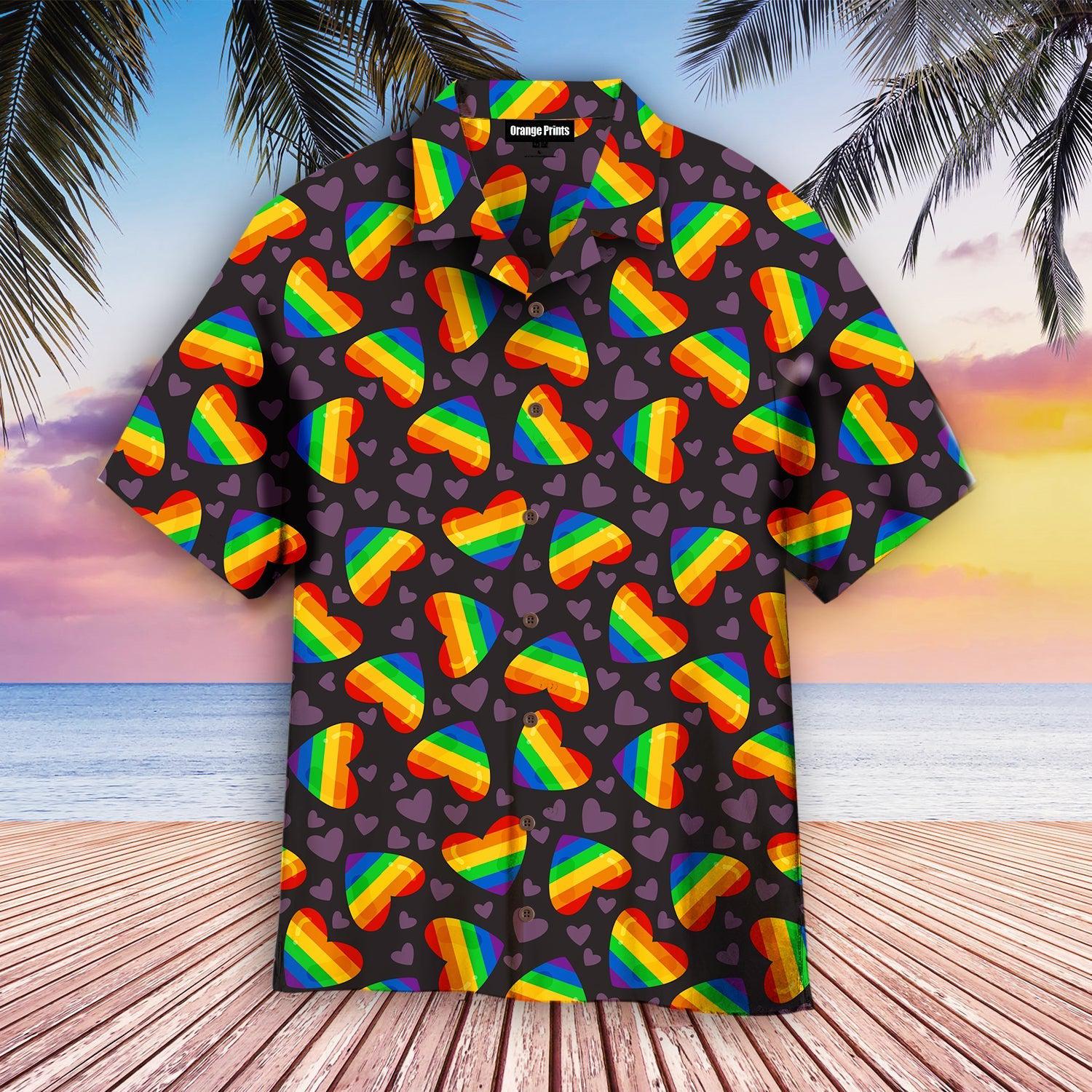 Rainbow Heart Lgbt Hawaii Shirt For Men Women Ha58728