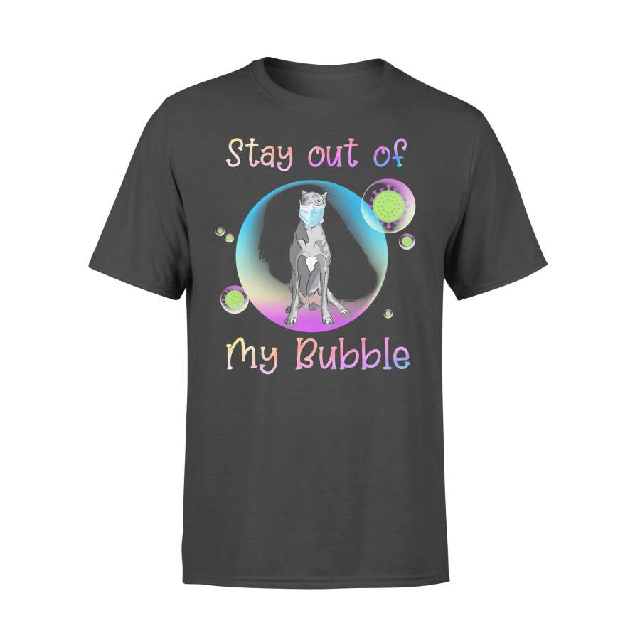 Great Dane Stay Out Of My Bubble Coronavirus Mask Covid-19 T-shirt
