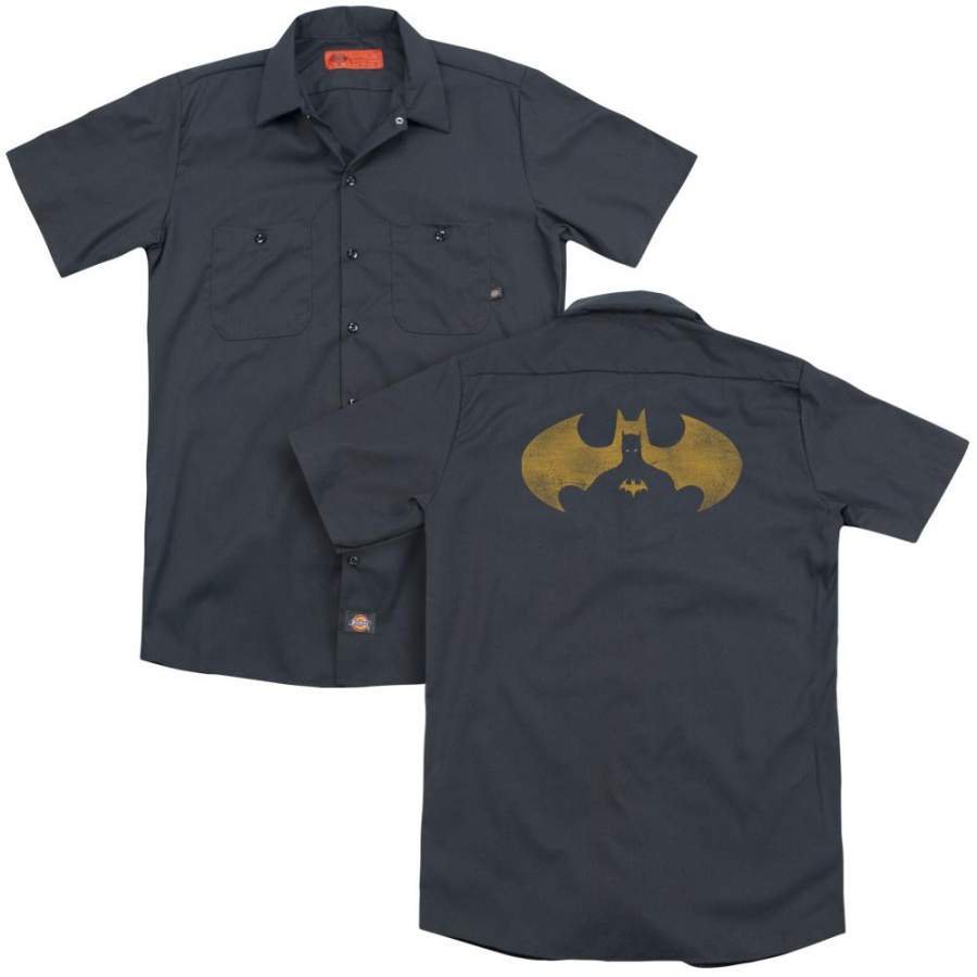 Batman – Bat Symbol Knockout(Back Print) Adult Work Shirt