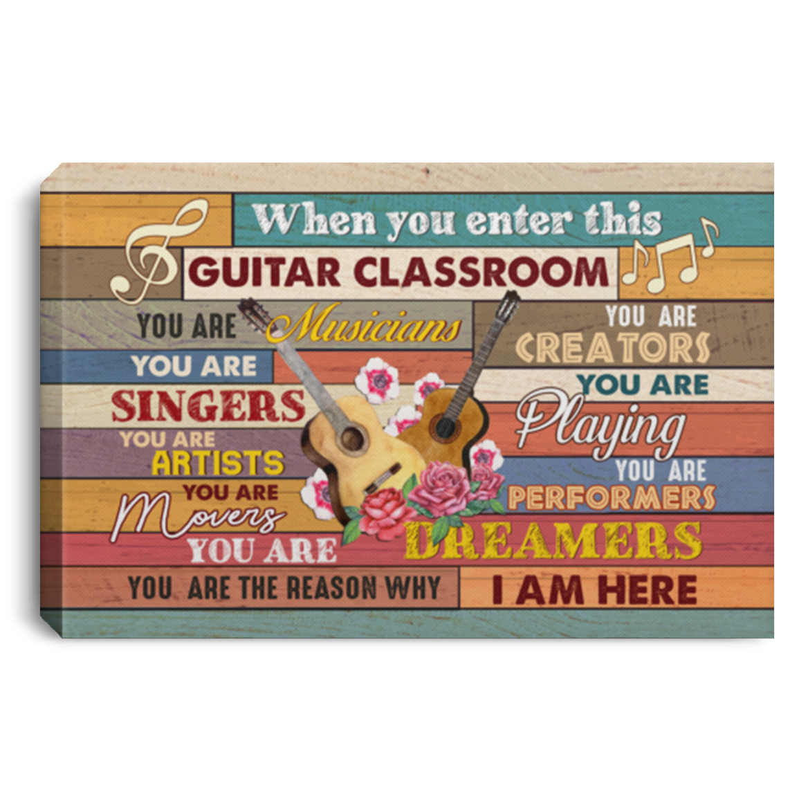 When You Enter This Guitar Classroom Framed Canvas