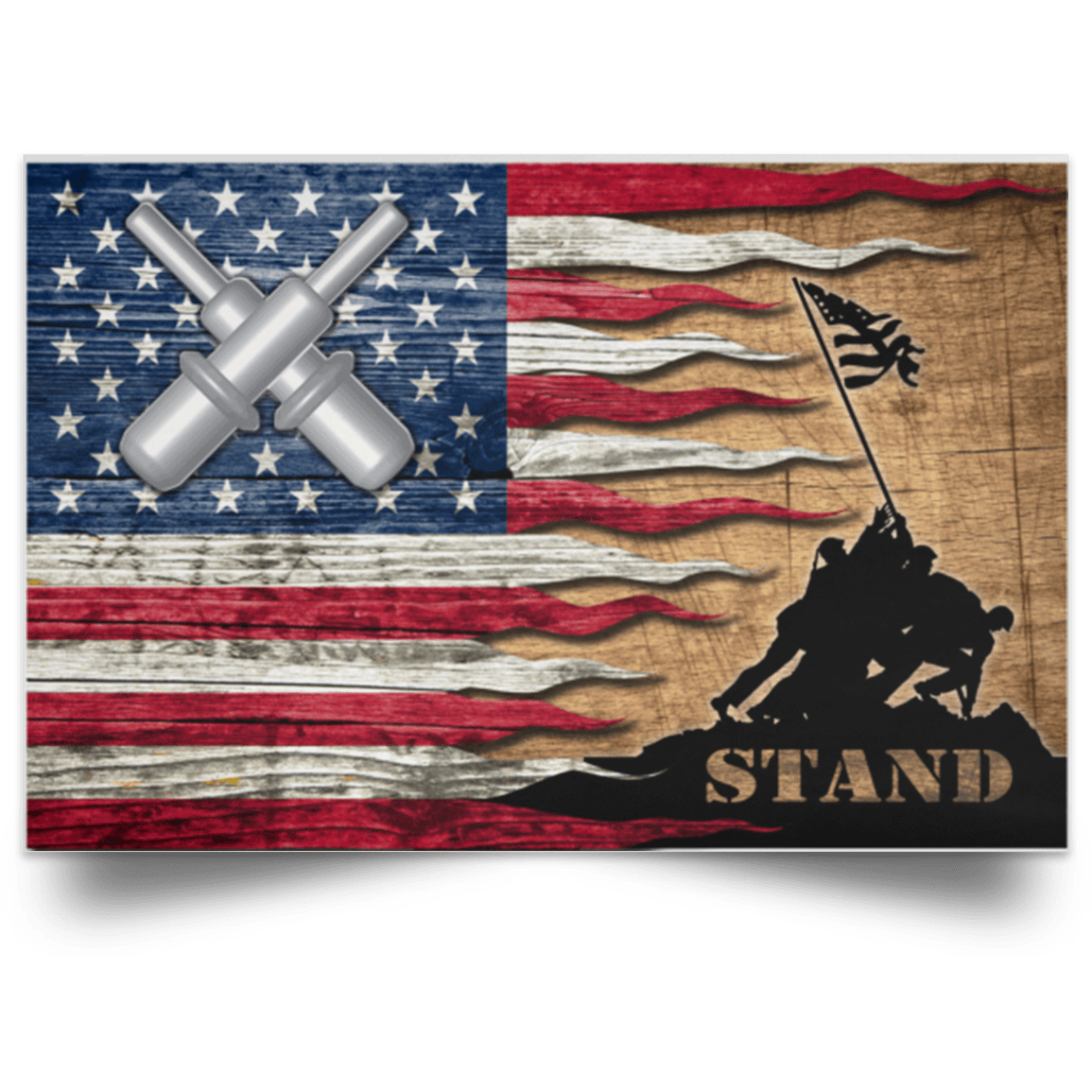 US Coast Guard Gunner’s Mate GM Logo Stand For The Flag Satin Landscape Poster