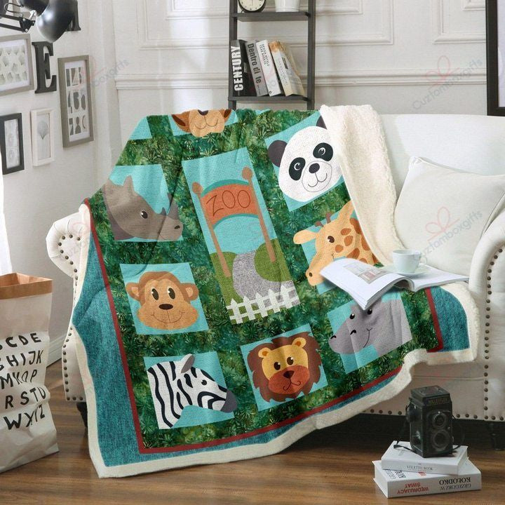 Animal In A Zoo Sherpa Fleece Blanket Ibcn Bubl