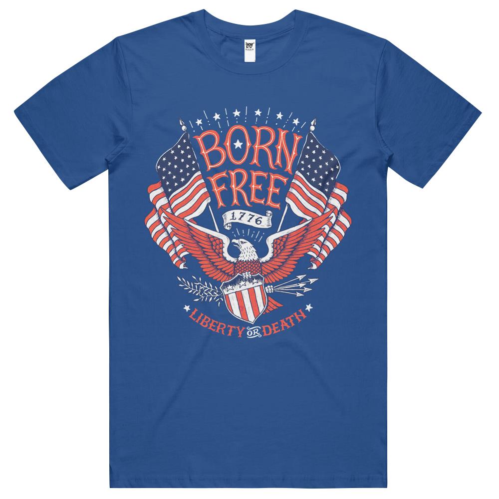 Vintage Born Free Eagle American Flag 776 4th Of July USA T Shirts ...