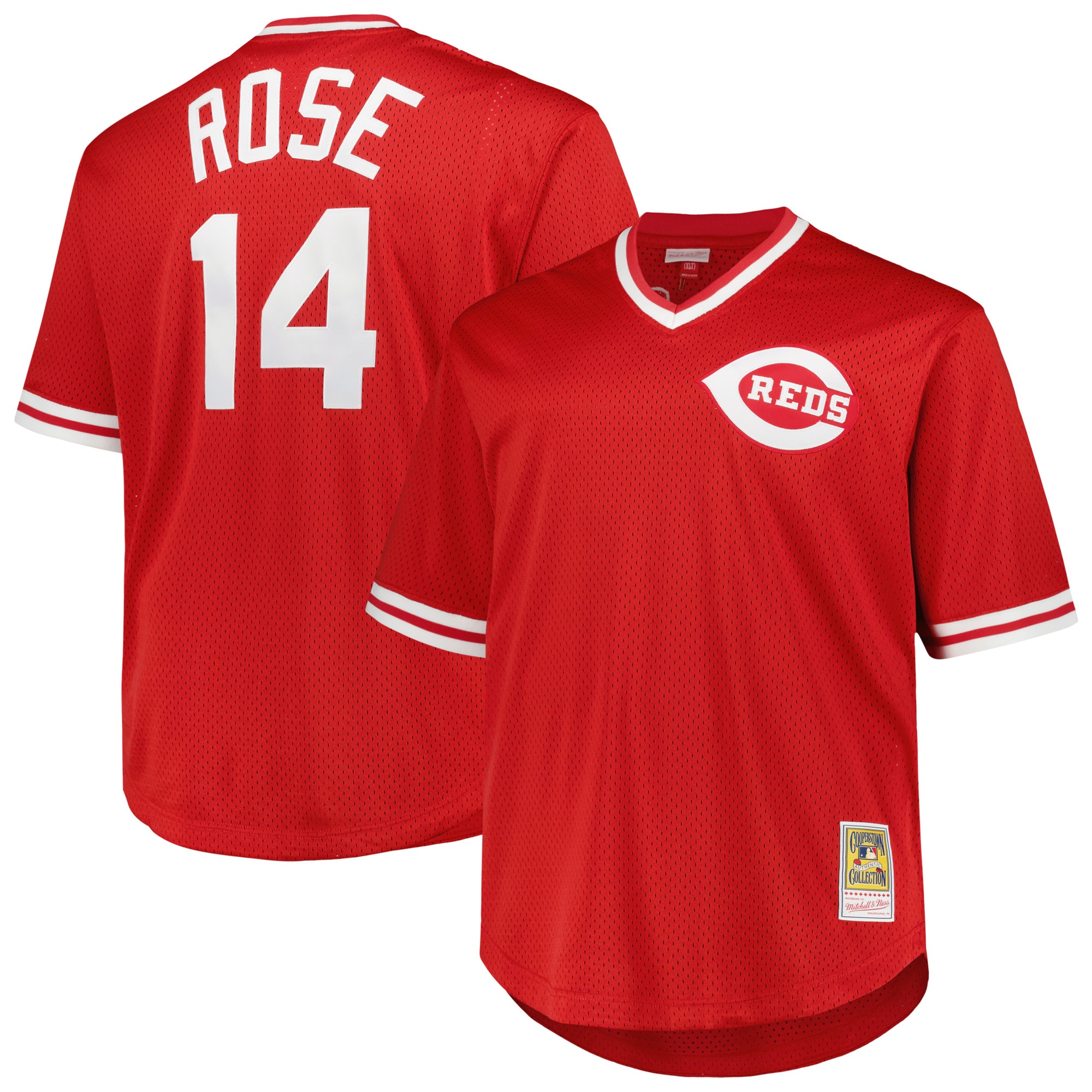 Pete Rose Cincinnati Reds Mitchell & Ness 1984 Cooperstown Collection Mesh Pullover Jersey – Red